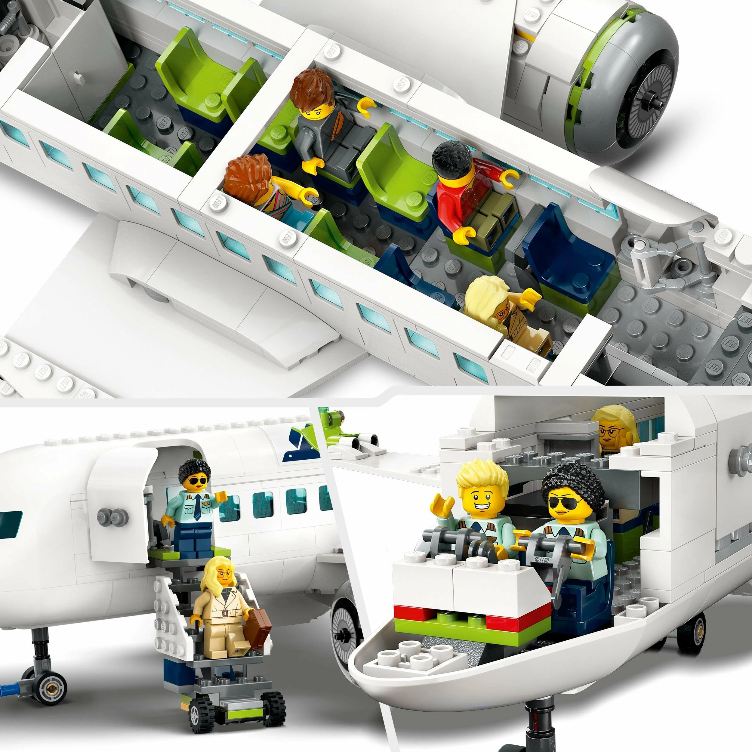 Set LEGO City Passenger Airplane 60367, 913 copë, 9 minifigura, 7+