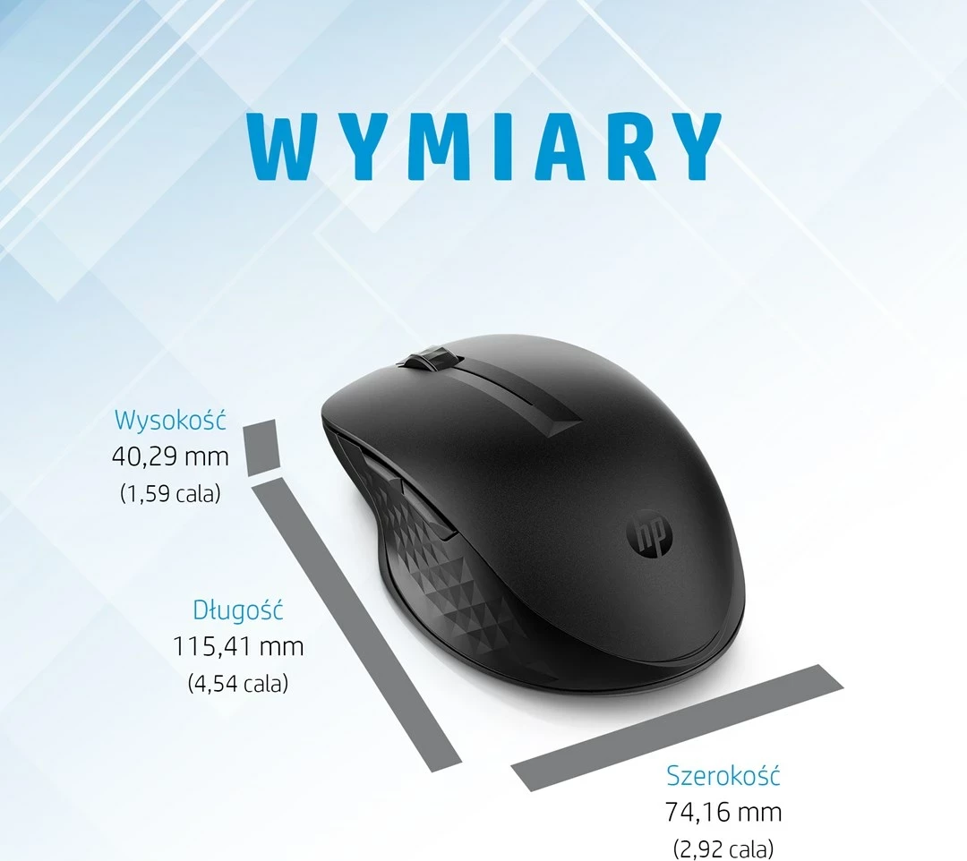 Maus pa tela HP 435, multi-device, Bluetooth/USB, i zi