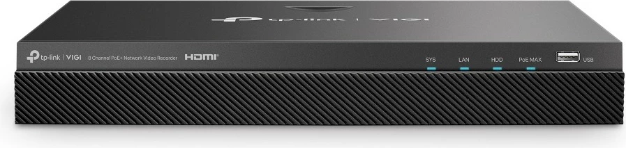 NVR TP-Link Omada VIGI NVR2008H-8MP, 8 kanale PoE+, 2TB, e zezë
