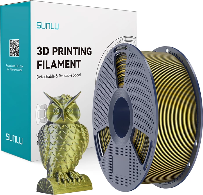 Filament 3D printimi Sunlu PLA+ Silk Dual Color PLA+ Silk DC B Go, black/gold