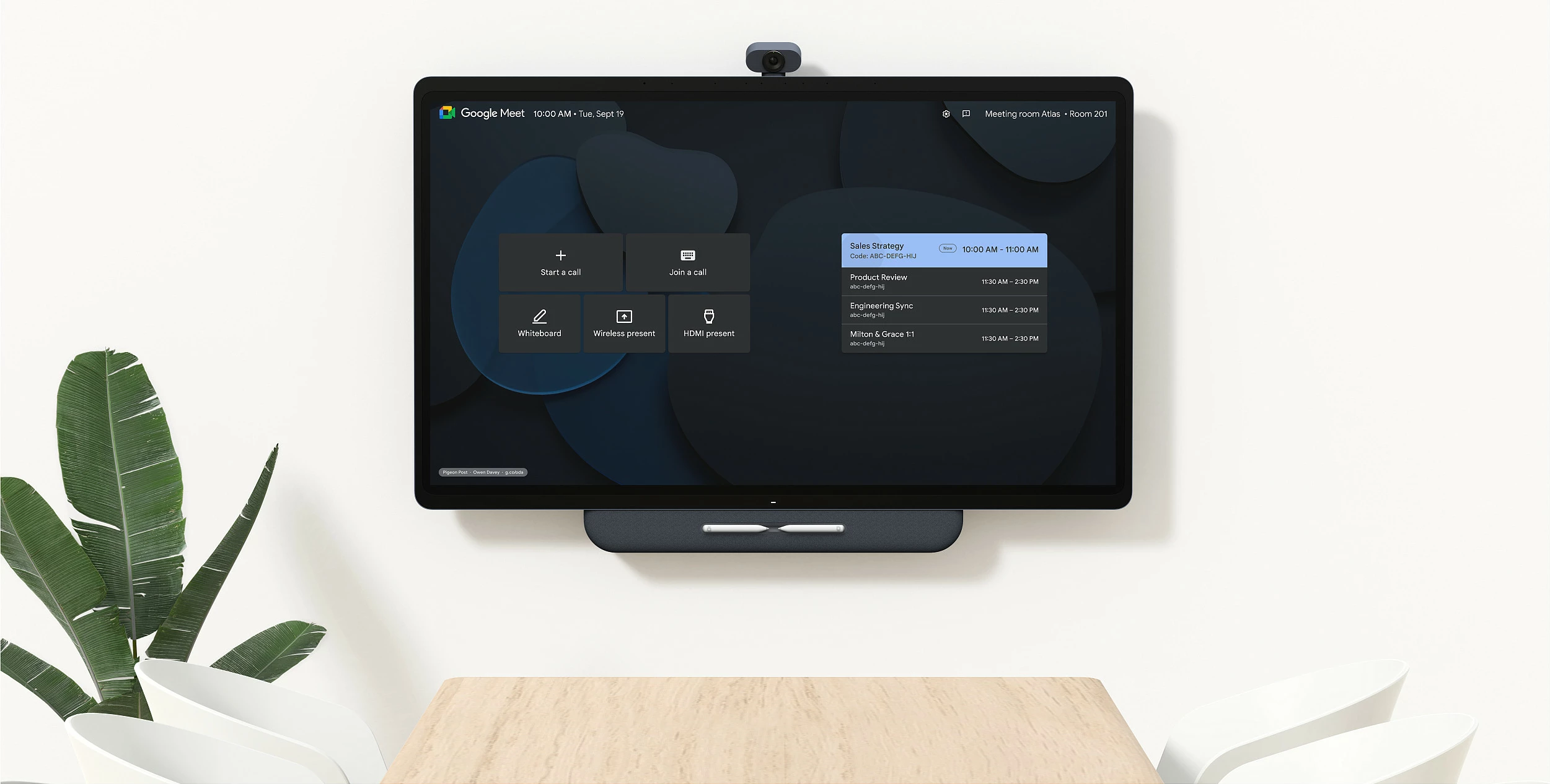 Ekran interaktiv AVOCOR Google Meet 65'', 4K, Touchscreen, USB-C, HDMI, gri