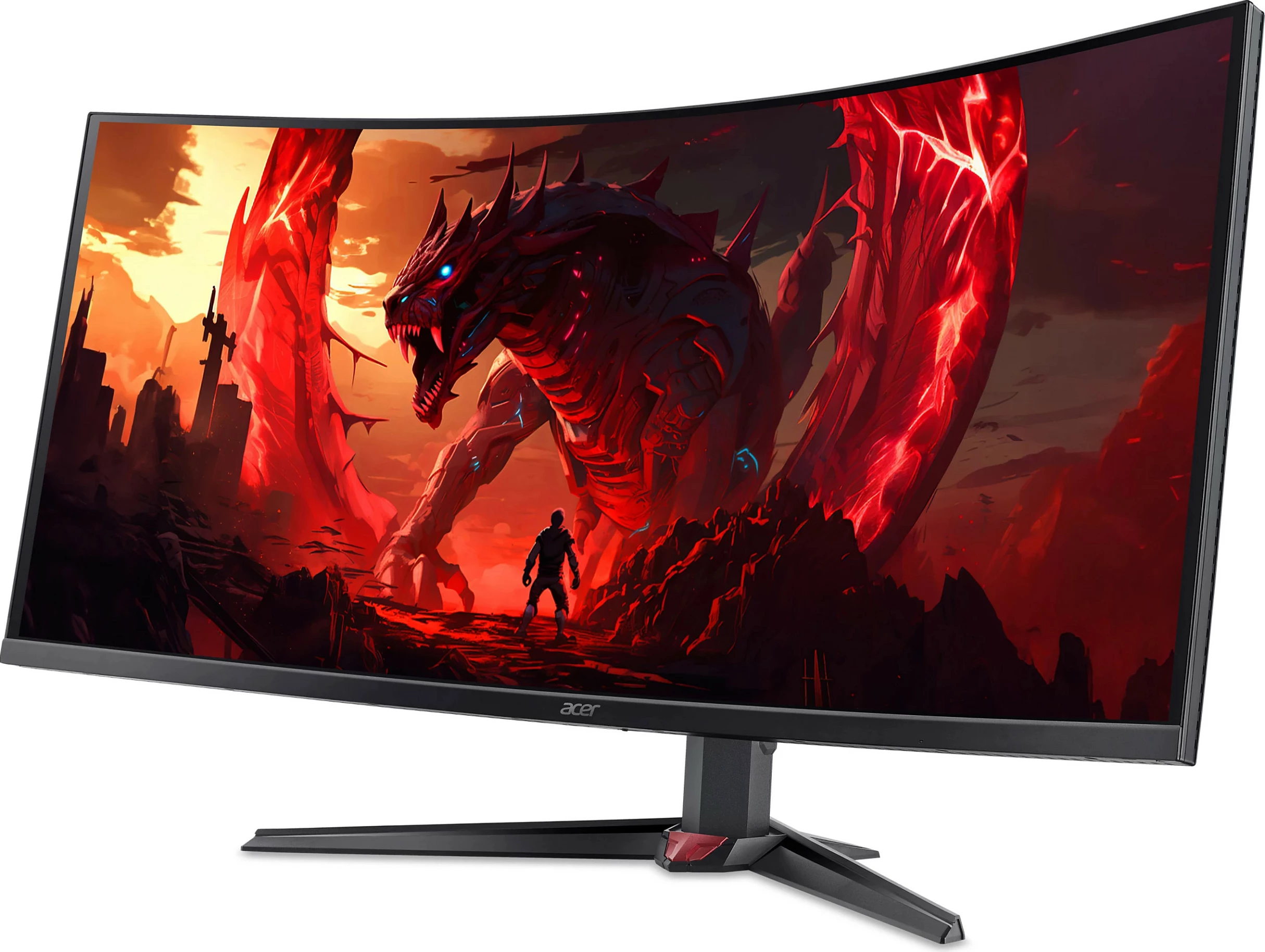 Monitor Acer UM.TX0EE.001, 39.7", WUHD 5120x2160, 360Hz, HDR, FreeSync Premium, i zi me detaje të kuqe