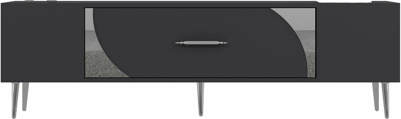 Komodë TV Skye Decor, anthracite, argjend