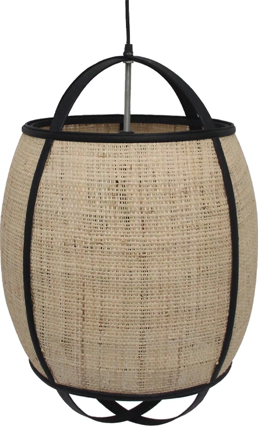 Llambë varëse Nubia, litar natyral, bambu e zezë, 39x39x55cm