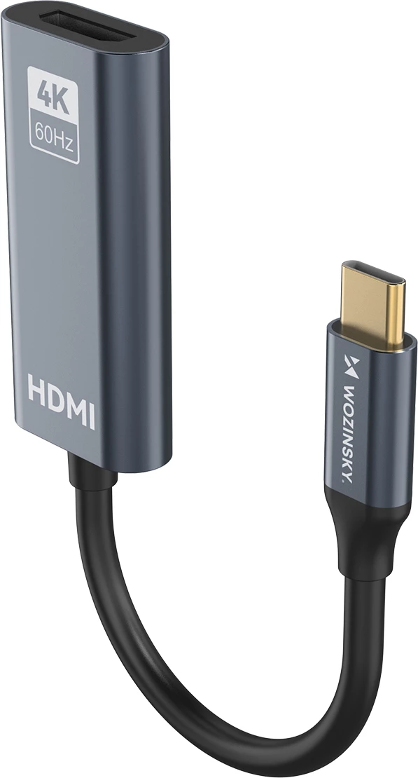 Adapter USB-C në HDMI 4K 60Hz, Wozinsky WACH-01, i zi