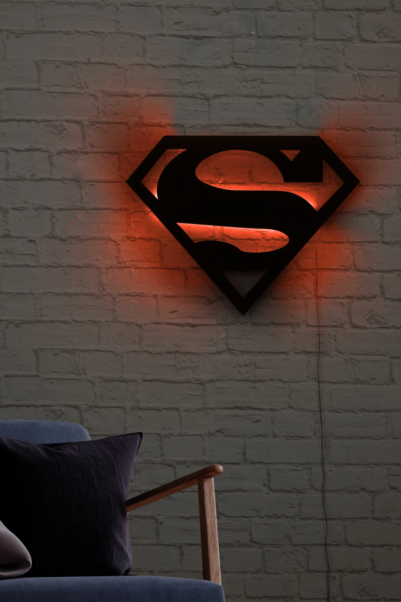 Dritë dekorative LED Wallity, Superman, e kuqe