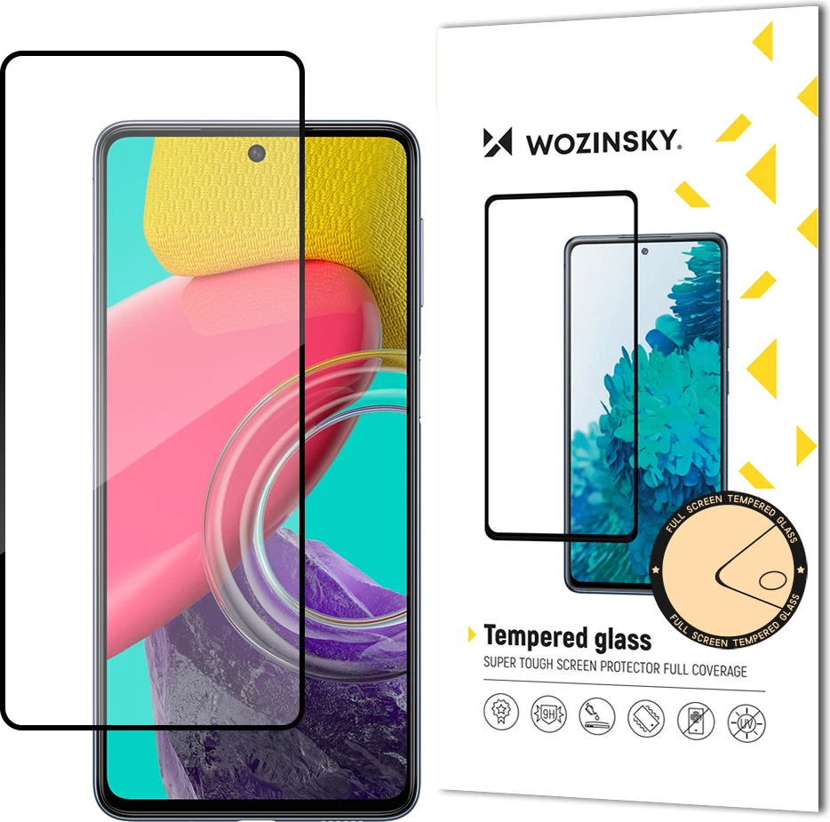 Xham i temperuar Wozinsky Super Tough Full Glue me kornizë, për Samsung Galaxy M53 5G, Zi