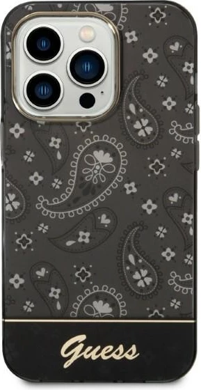Mbështjellës Guess Bandana Paisley për iPhone 14 Pro 6.1", i zi
