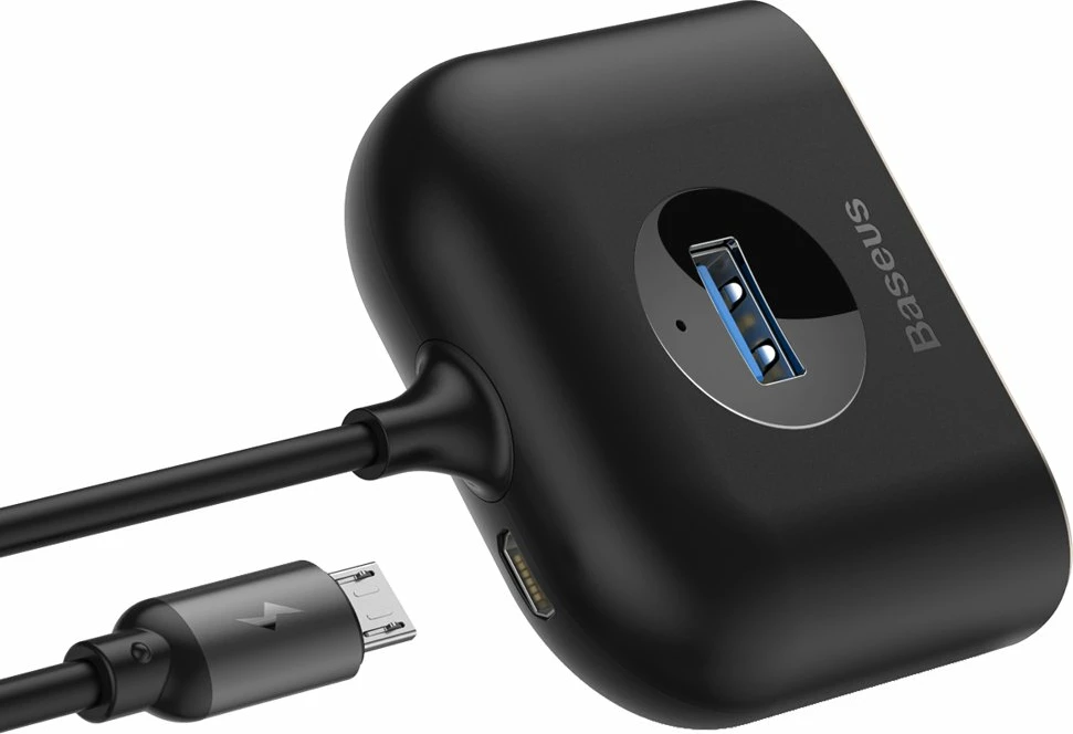 HUB Baseus Square CAHUB-AY01, 4 porte USB-A, 1m, e zezë