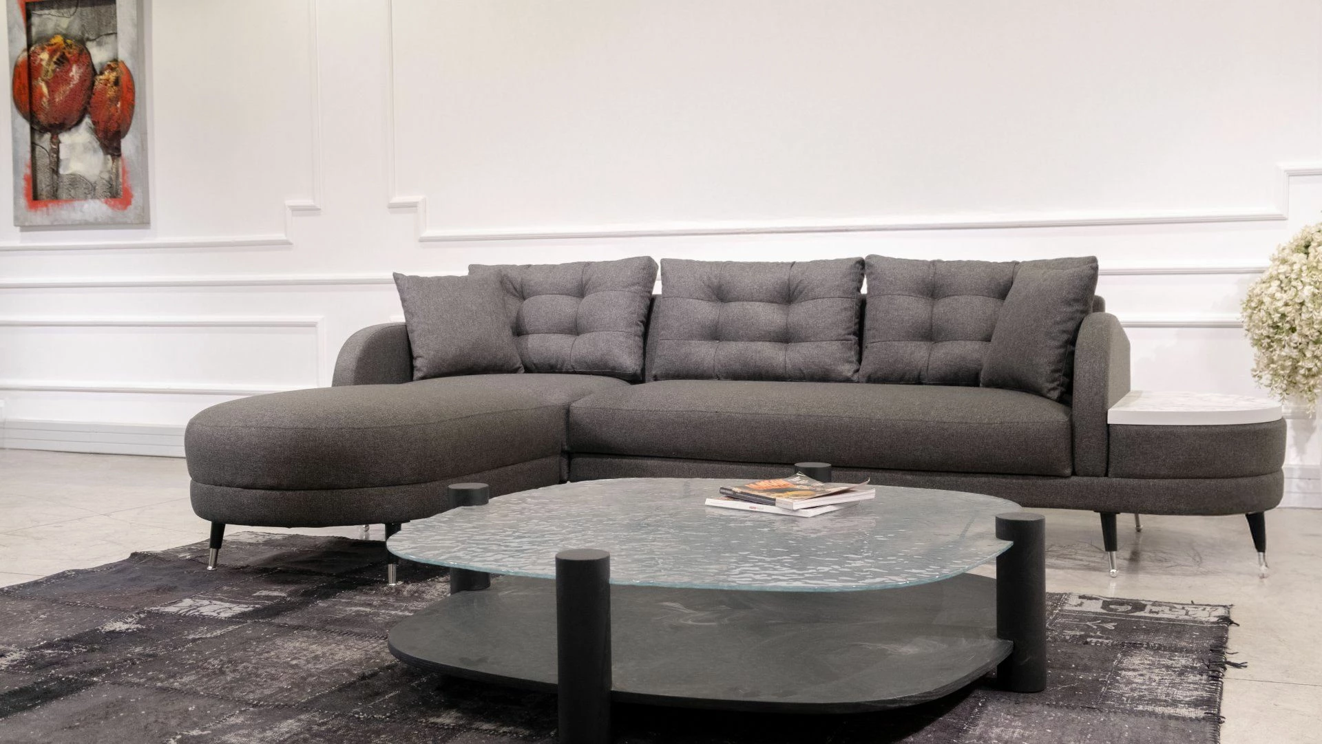 Kënd-sofë krevati Atelier del Sofa, Milano, ngjyrë antracit