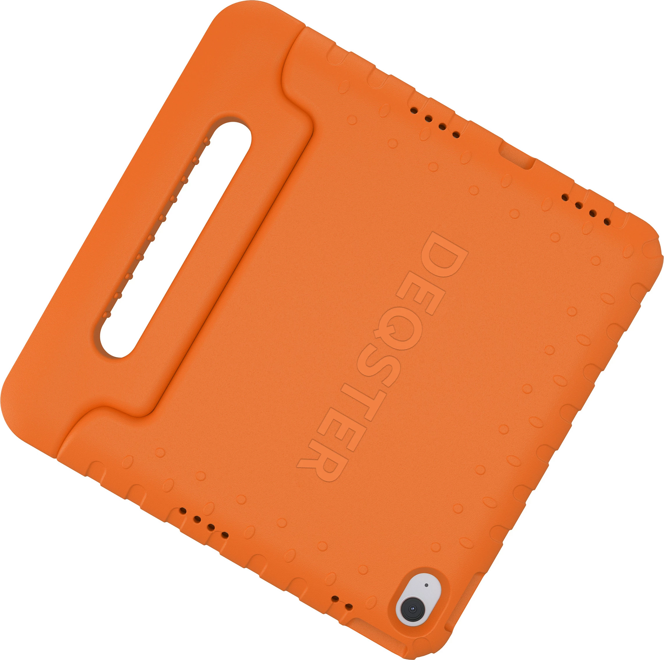Mbështjellës për iPad DEQSTER Kids Case, për iPad 10./11. Gen 11", me xham mbrojtës 9H, stand & mbajtëse stilolapsi, portokalli