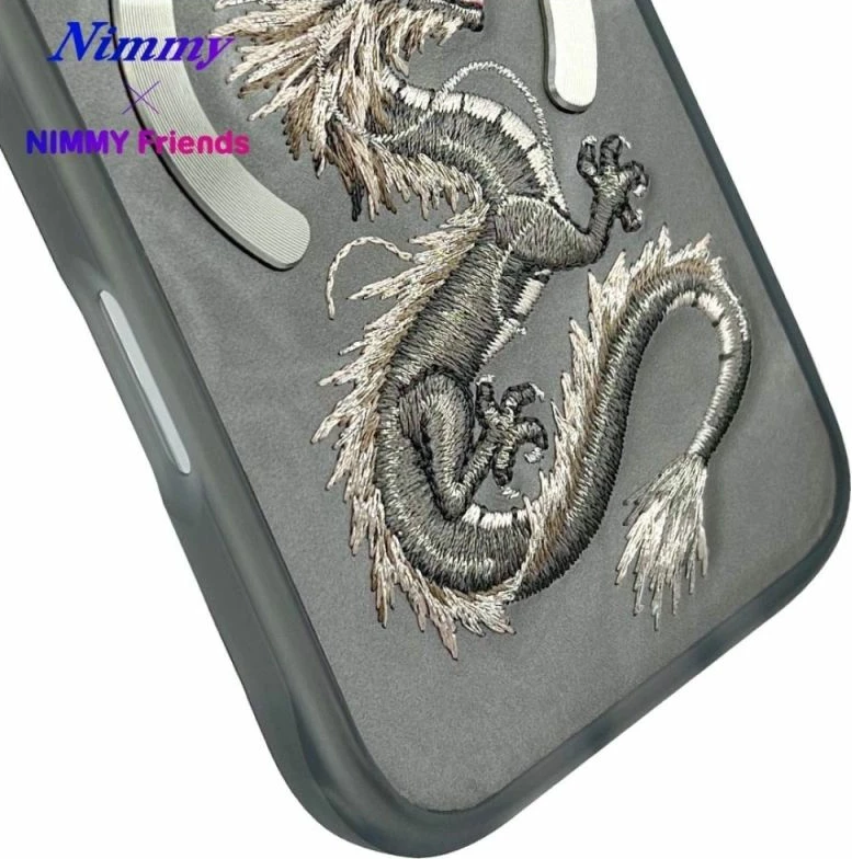 Kapak telefoni Nimmy Dragon MagSafe iPhone 16, gri