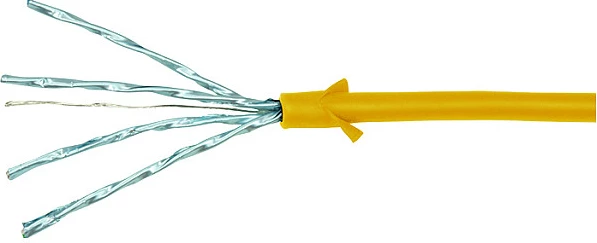 Kabllo rrjeti LogiLink Cat6a SlimLine S/FTP, RJ45, 1 m, e verdhë