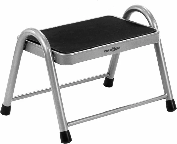 Stol shkalle BRUNNER KING STEP 7225135N 150 kg 43x30xH26/31 cm, e zezë/argjend