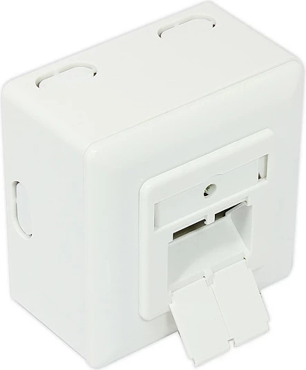 Prizë rrjeti GoodConnections Cat 6, 2xRJ45, e mbrojtur, montim sipërfaqësor, e bardhë