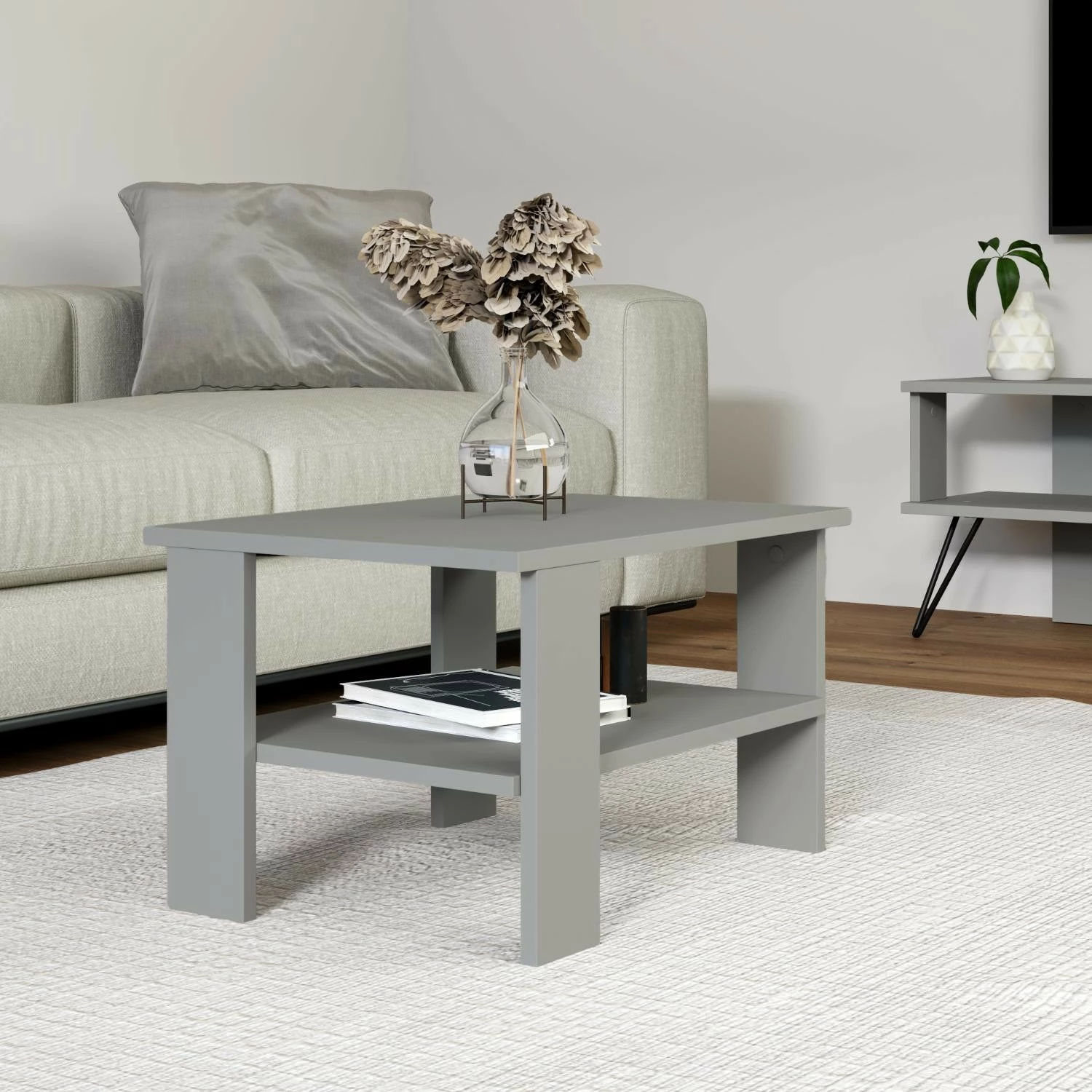 Tavolinë kafeje, ngjyrë gri, Skye Decor, Duama