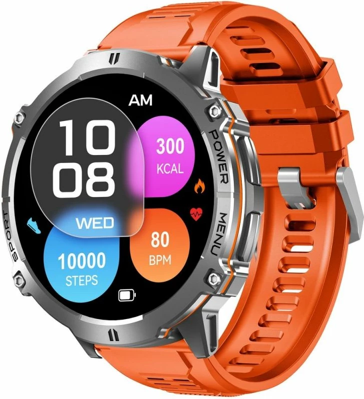 Smartwatch Gravity GT42-4 për meshkuj, rrip grafit + byzylyk