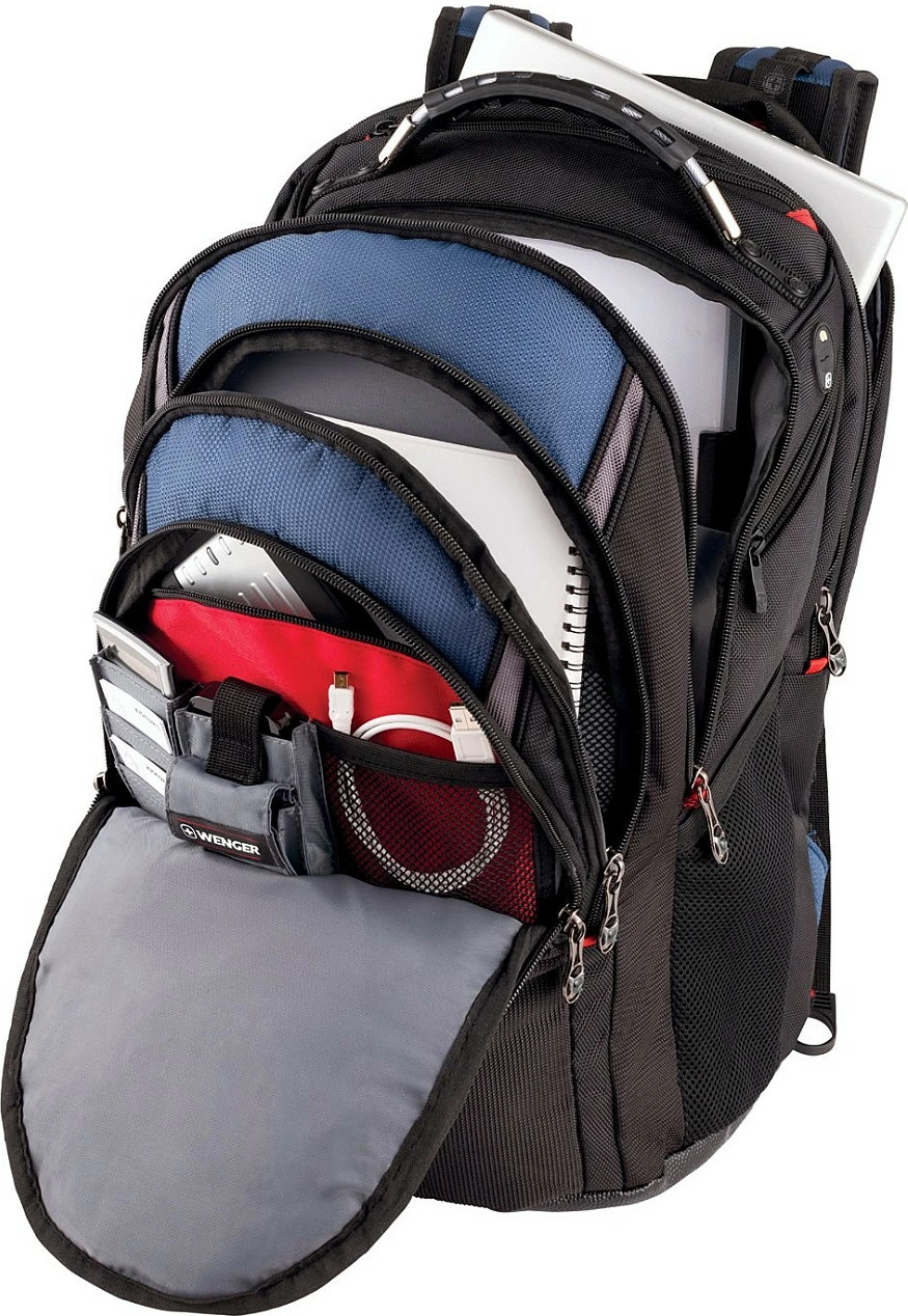 Çantë shpine për laptop Wenger IBEX GA-7316-06F00, zezë/blu/gri