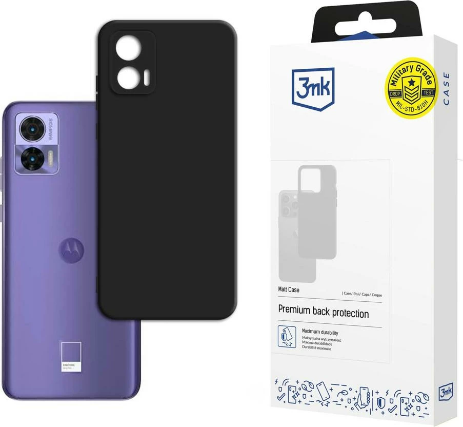 Mbështjellës 3mk Matt Case për Motorola Edge 30 Neo, i zi