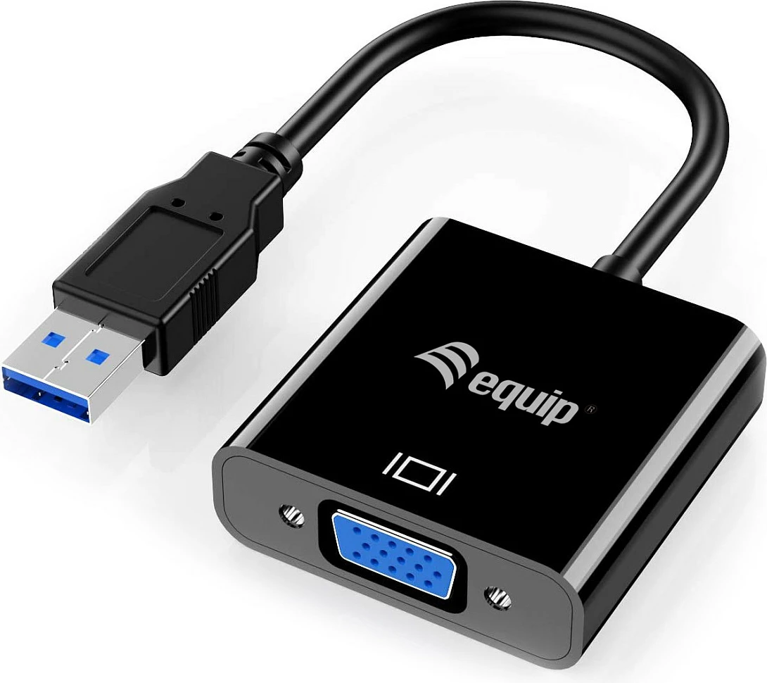 Adapter USB 3.0 në VGA Equip 133384, 1920x1080, i zi