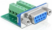 Adapter DeLOCK 65268 DB9 femër në terminal block 10-pin, gjelbër