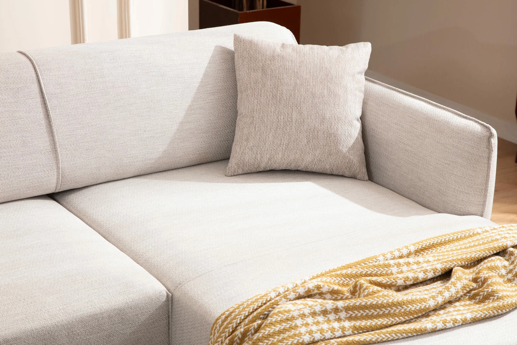 Kënd-sofë Atelier del Sofa, Belissimo, kënd i djathtë, ngjyrë of-white