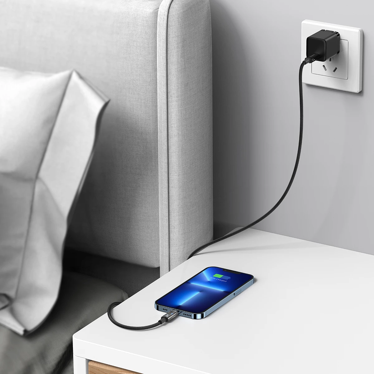 Kabllo Baseus Explorer USB-C në Lightning, 1m, 20W, Kaltër