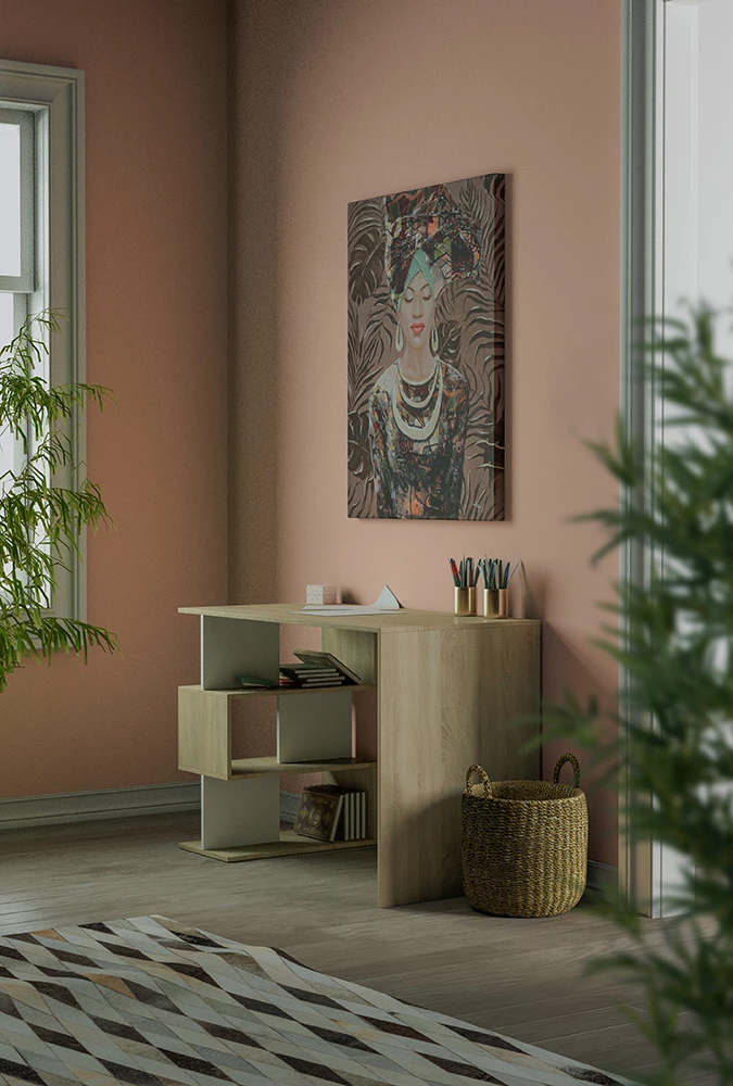 Qilim dhome dite, model romb, lëkurë, gri-bezhë-kafe, 160x240cm