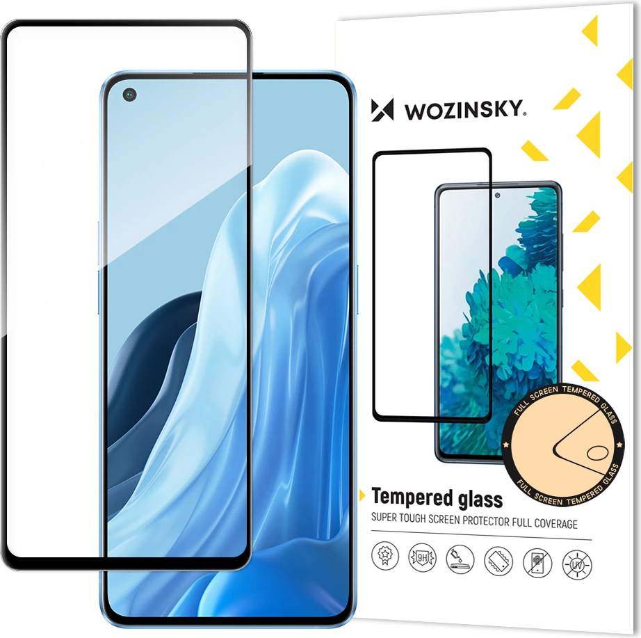 Mbështjellës xhami i temperuar Wozinsky për Oppo Reno 7 Pro 5G, Full Glue, Full Cover, i zi