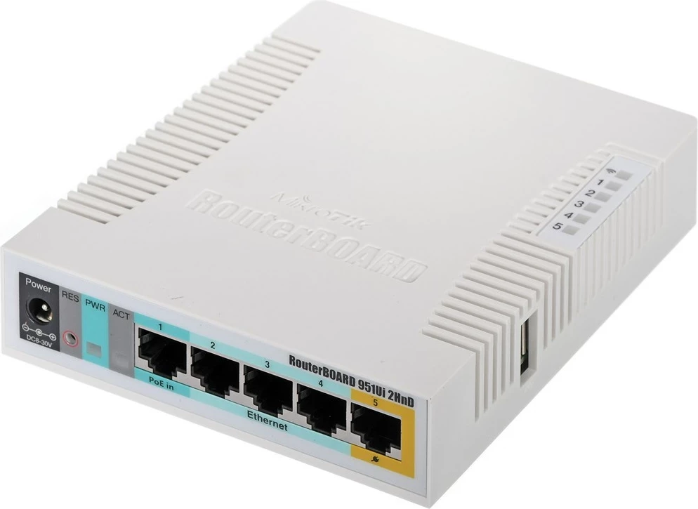 Router MikroTik RB951Ui-2HnD, PoE, Bardhë