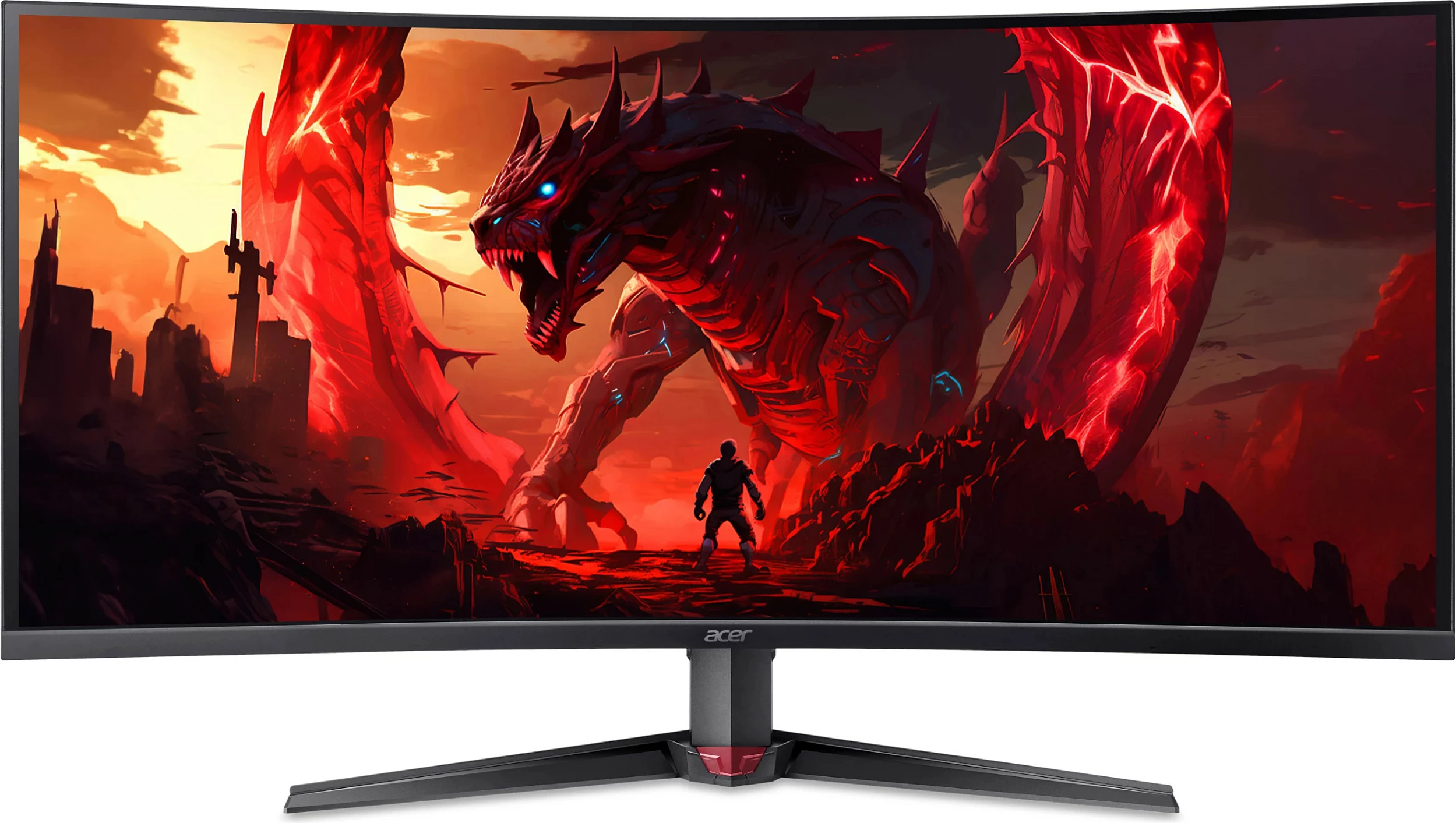 Monitor Acer UM.TX0EE.001, 39.7", WUHD 5120x2160, 360Hz, HDR, FreeSync Premium, i zi me detaje të kuqe