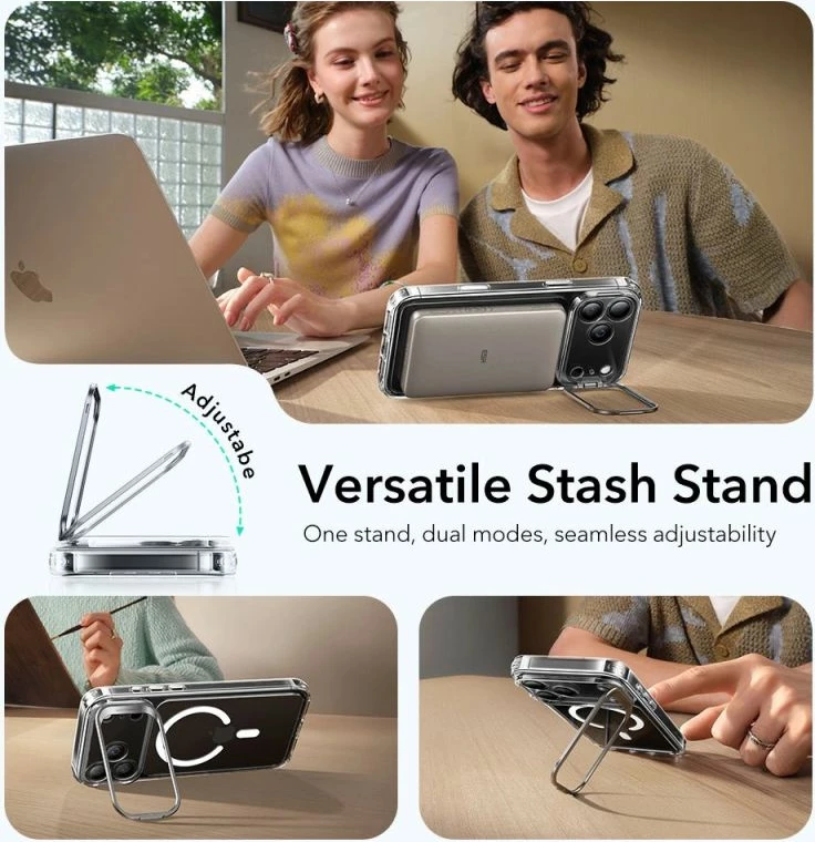 Maskë telefoni ESR Classic Hybrid Kickstand MagSafe për iPhone 17 Pro Max, transparente