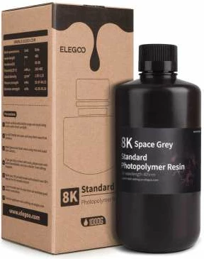 Resinë 3D Elegoo 8K Standard, 1kg, Space Grey