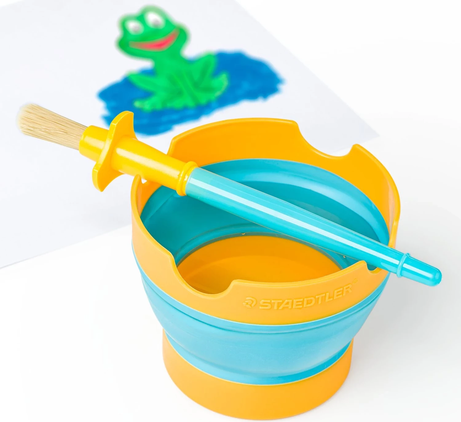 Gotë plastike STAEDTLER Noris junior për furça, blu/verdhe