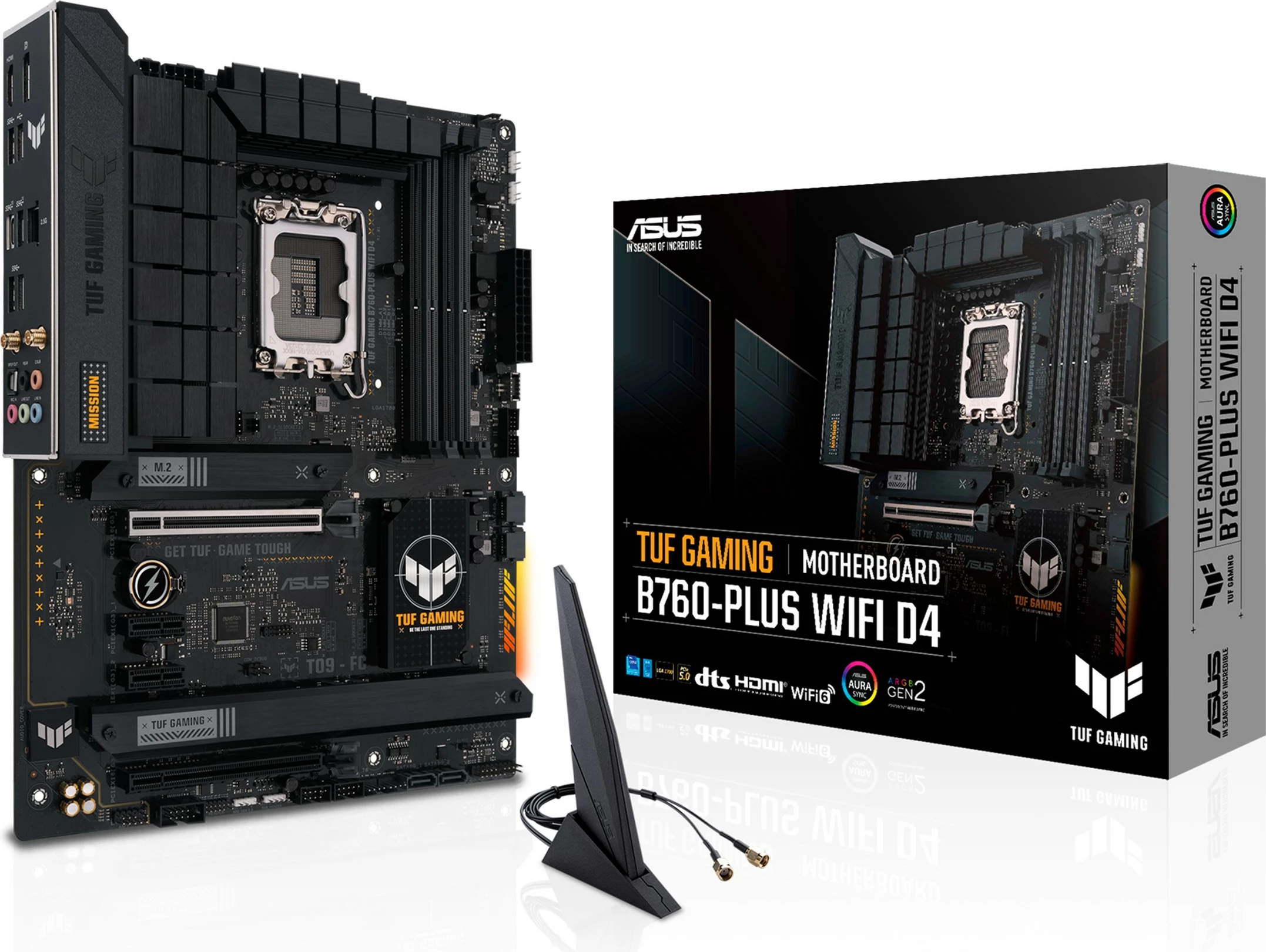 Pllakë amë ASUS TUF GAMING B760-PLUS WIFI D4, Intel, LGA 1700, DDR4-SDRAM, 192 GB