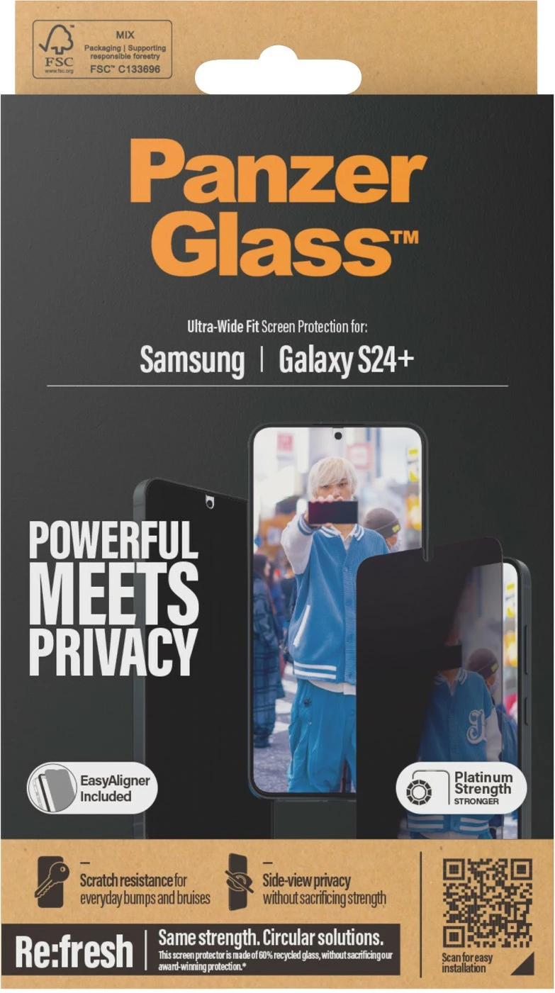 Mbrojtës ekrani PanzerGlass për Samsung Galaxy S24 Plus, Privacy, transparent