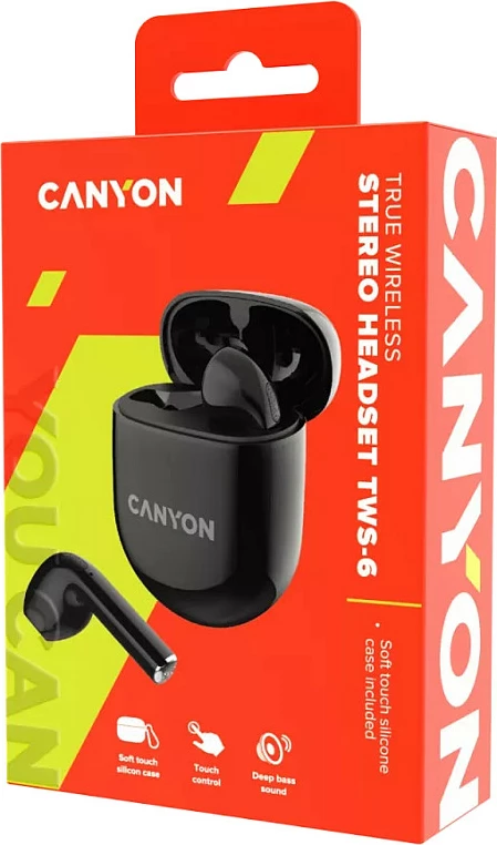 Kufje Canyon CNS-TWS6B TWS, Bluetooth 5.3, deri 21 orë, Game Mode, të zeza