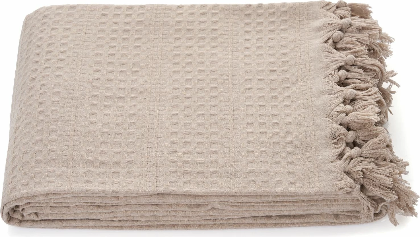 Pled Double Pique, ngjyrë kapuçino, L'Essentiel Linge de Maison, 220x240cm