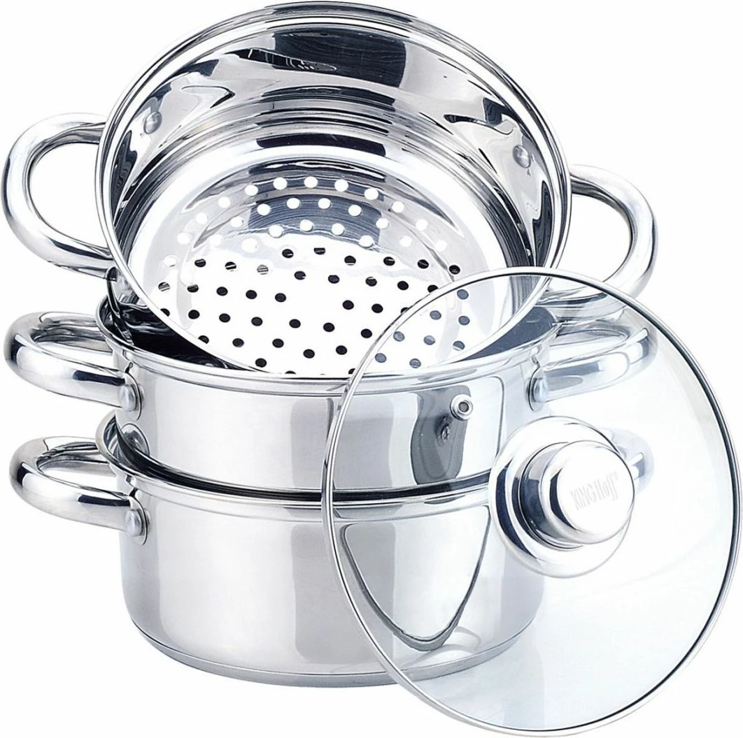 Tenxhere avullimi KingHoff KH-3321 3.1L 20cm, me kapak, me 2 inserte avullimi, çelik