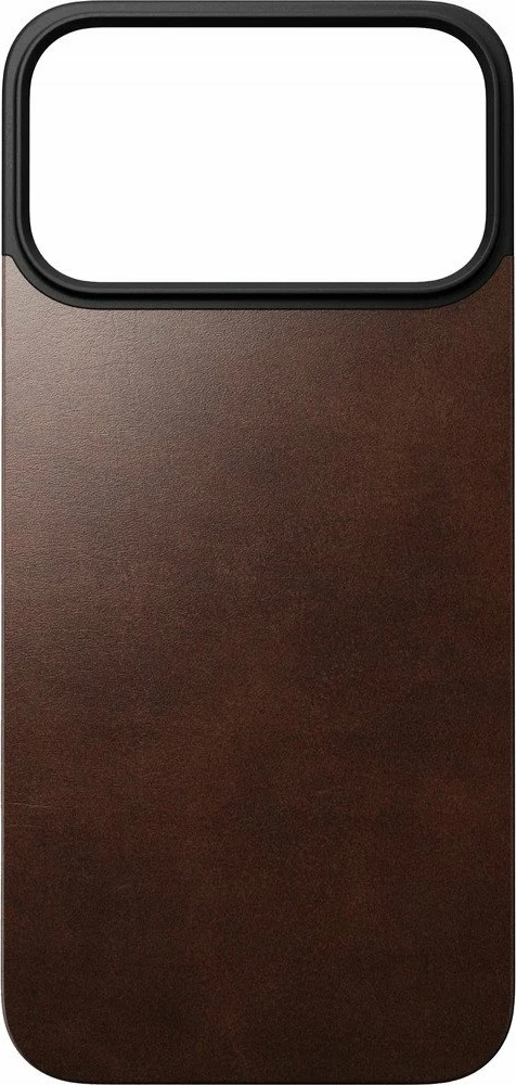 Mbështjellës magnetik prej lëkure Nomad Magnetic Leather Back për iPhone 17 Pro Max, kompatibil me MagSafe, lëkurë Horween, kafe rustike