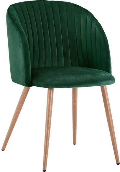 Karrige Leah me kadife ngjyrë cypress dhe këmbë metalike FH8543.03 51x58x80 cm, set prej 2 copë