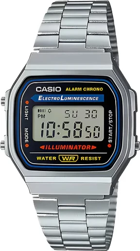 Orë dore Casio A168WA-1, e argjendtë