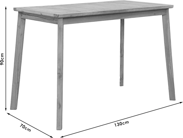 Set tavoline me karrige Bravo-Amalfi, dru akacie dhe pëlhurë bezhë, 130x70x90cm