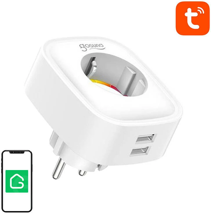 Prizë inteligjente Gosund SP112 me WiFi, 2xUSB, 16A, e bardhë