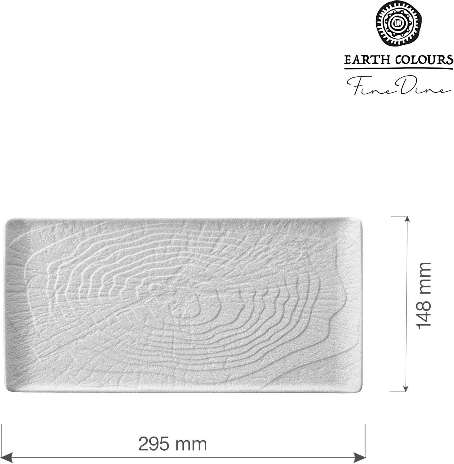 Pjatë drejtkëndëshe Fine Dine Nordic 295x148 mm e bardhë set 3 copë