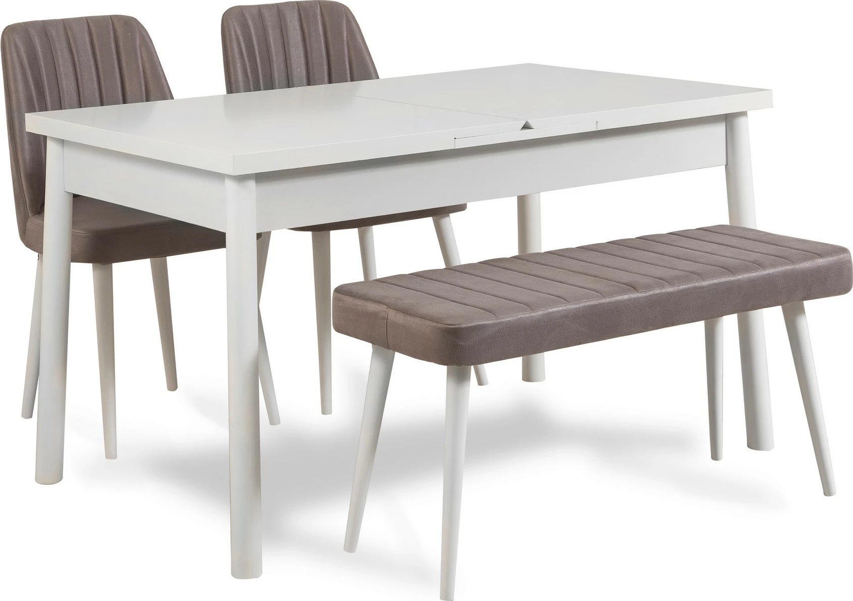 Tavolinë me karrige të zgjatshme (4 copë), Skye Decor, Santiago e bardhë-Soho gri