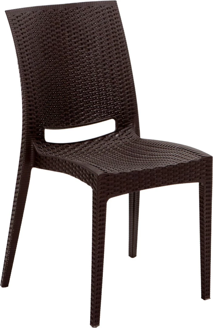 Tavolinë me karrige për terasë, 5 copë, ngjyrë kafe, Hanah Home, ratan, 80x80cm