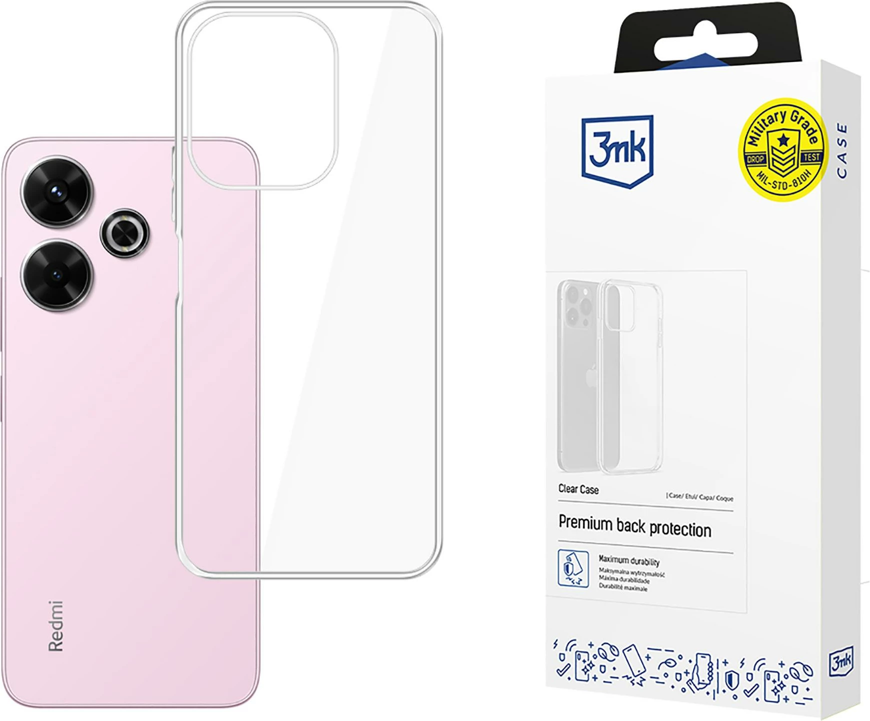 Mbështjellës 3mk Protection Clear Case për Xiaomi Redmi Note 13R 5G / Redmi 13 4G, transparent