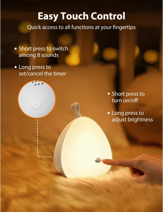 Dritë nate për fëmijë VAVA Little Chick MPN 78-08010-022 3000-3500K me melodi/white noise, e verdhë