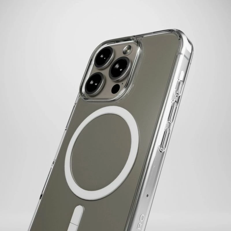 Mbrojtëse silikoni Puro Impact Clear D3O MagSafe për iPhone 16 Pro Max, transparente